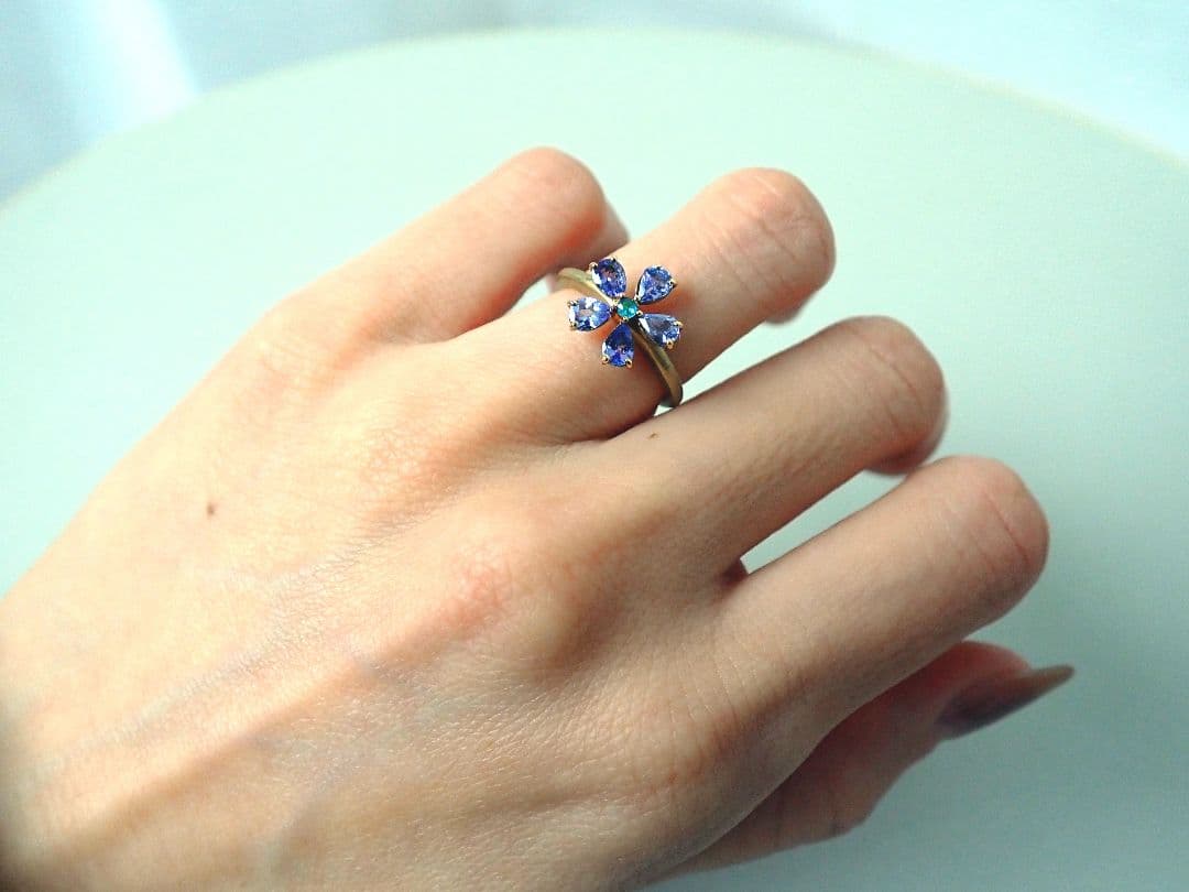 ビズー Bizoux K18イエローゴールドリング フルラージュ 6号