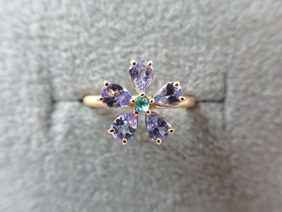 ビズー Bizoux K18イエローゴールドリング フルラージュ 6号