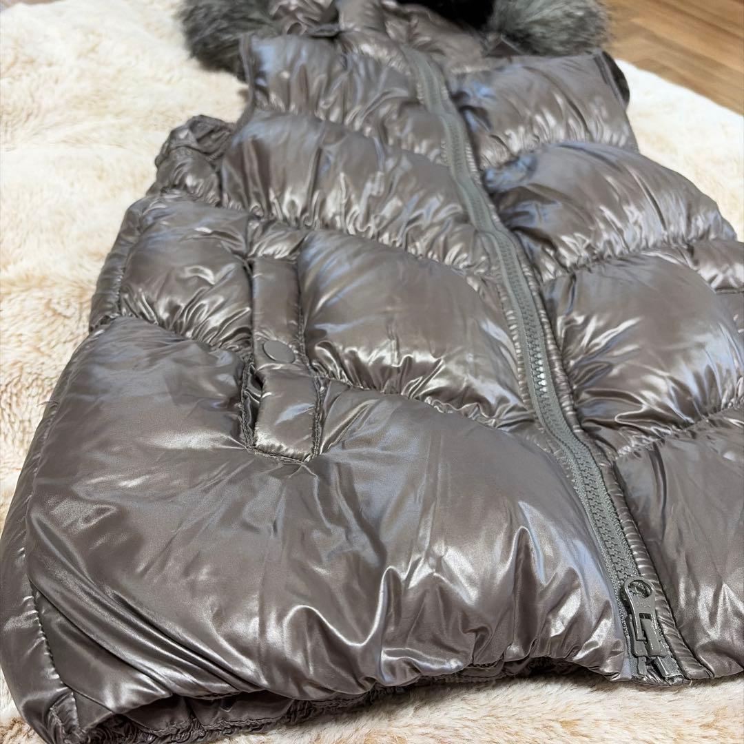 old gap グレー　ダウンベスト ファー付き　グランジ y2k