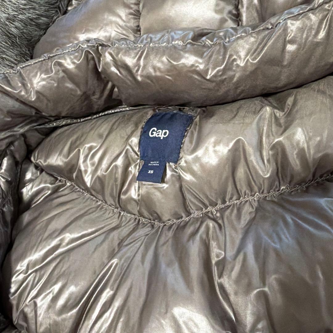 old gap グレー　ダウンベスト ファー付き　グランジ y2k