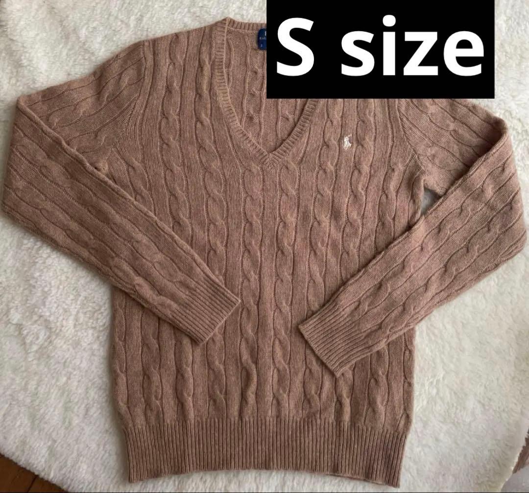 超美品☆ ラルフローレン ポロ　セーター　ニット　ケーブル　S ウール　カシミヤ