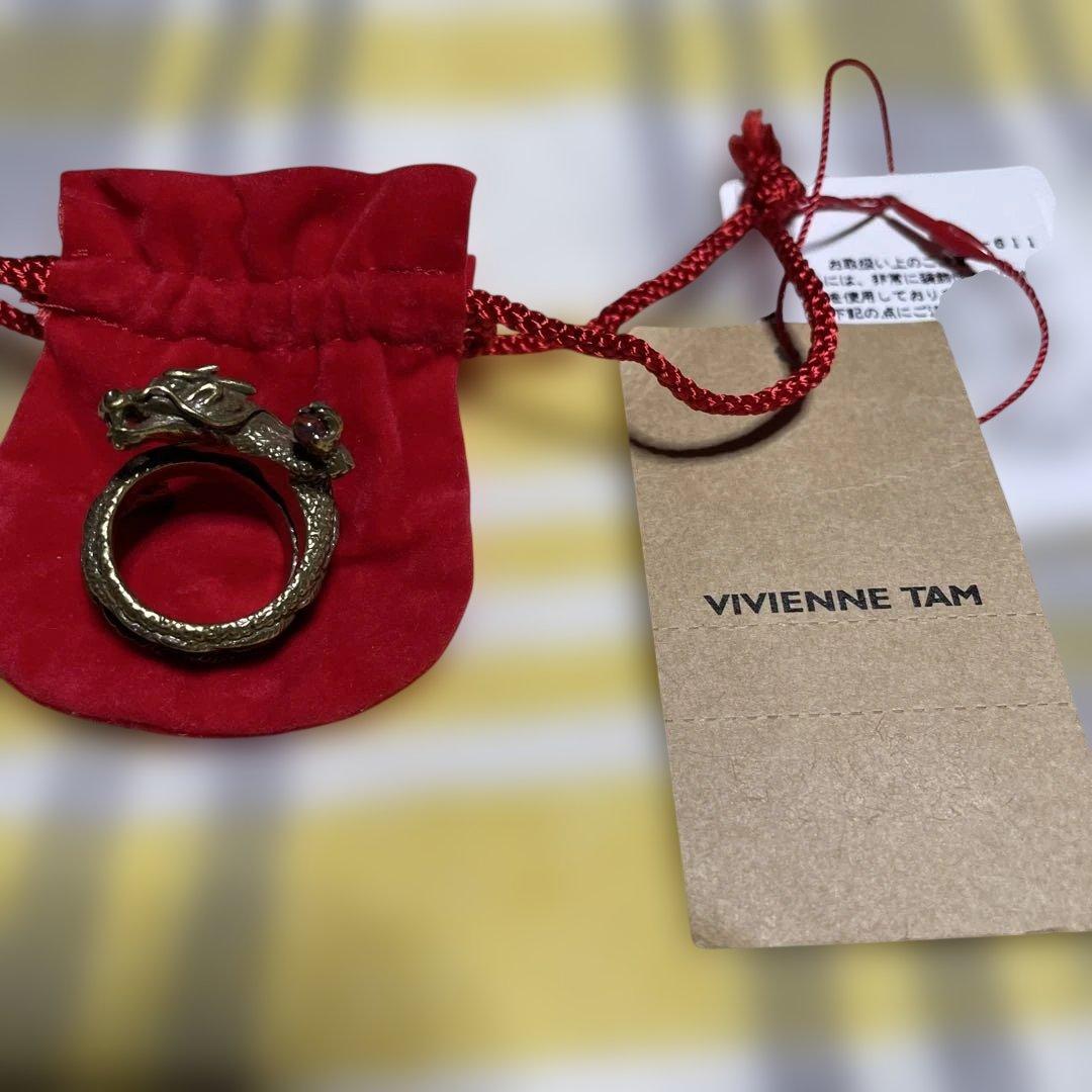 ビビアンタムドラゴンリングゴールド❣️シルバー925、レッド天然石❣️新品、未使用品