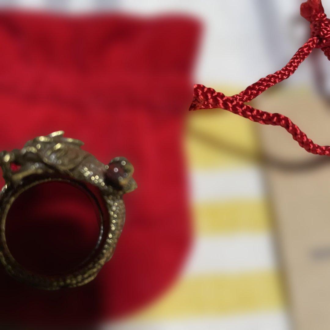 ビビアンタムドラゴンリングゴールド❣️シルバー925、レッド天然石❣️新品、未使用品