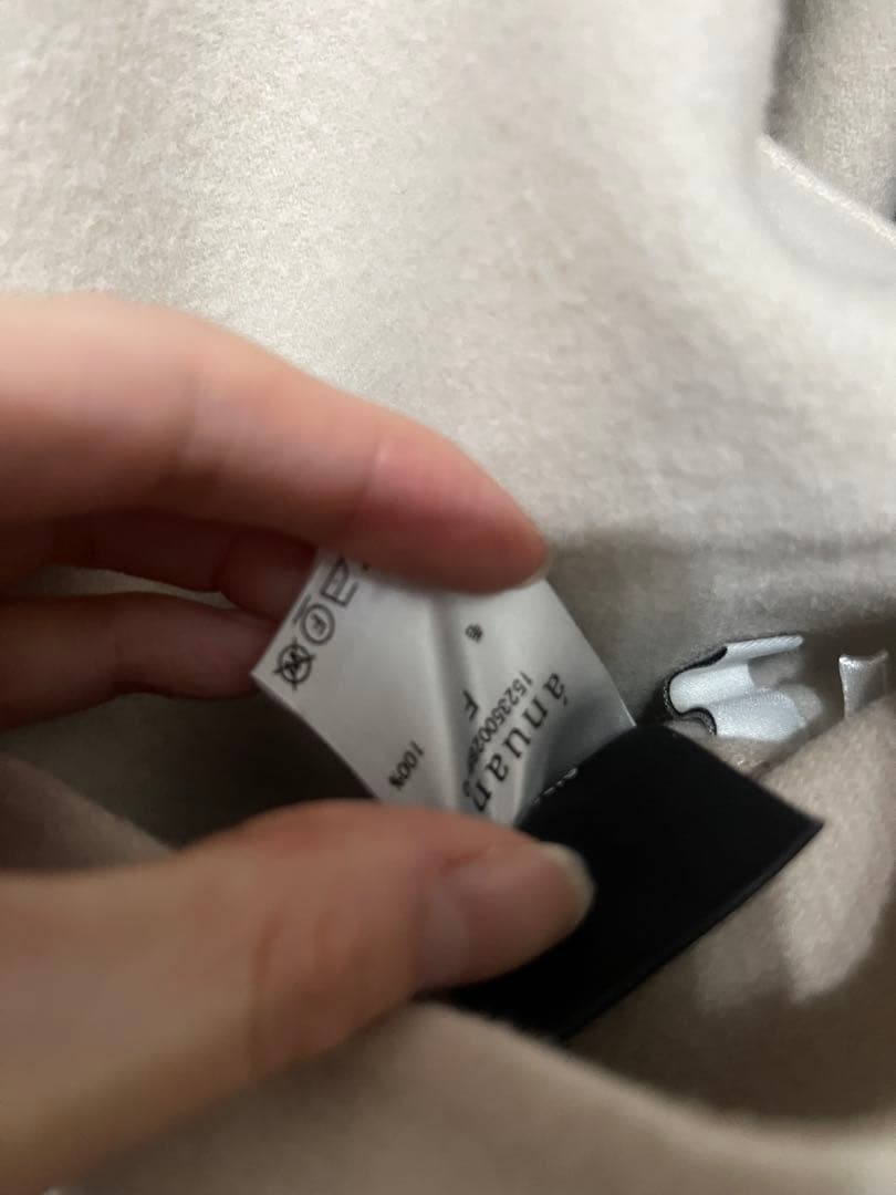 anuans バイカラーショートリバーコート （ECRU）