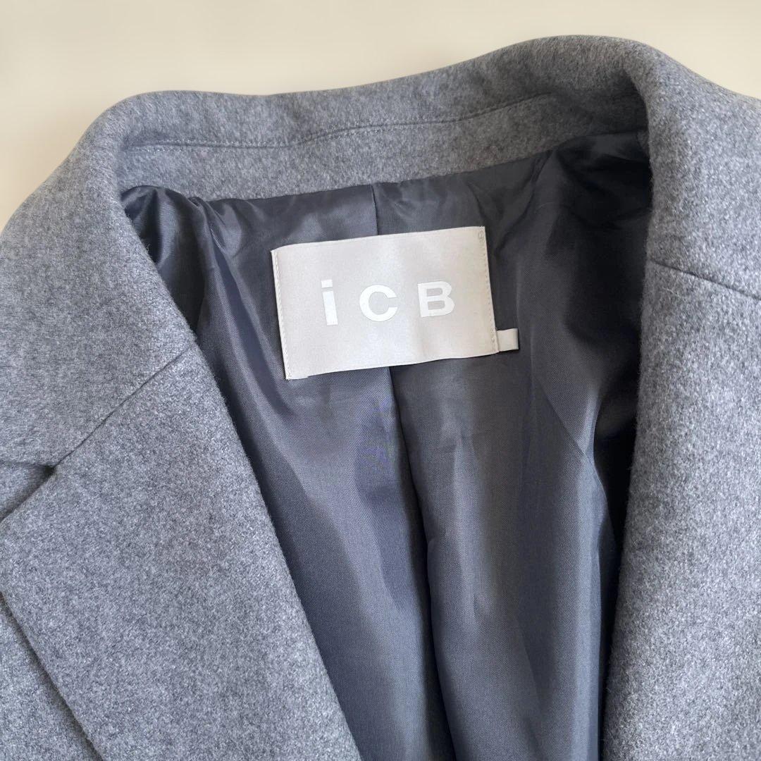 ICB グレー ウールライトメントルチェスターコート　サイズ42