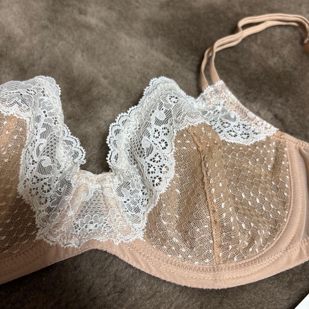 MARIE JO ベルギー　ブラジャー　ショーツ　レース　ピンクベージュ　E65