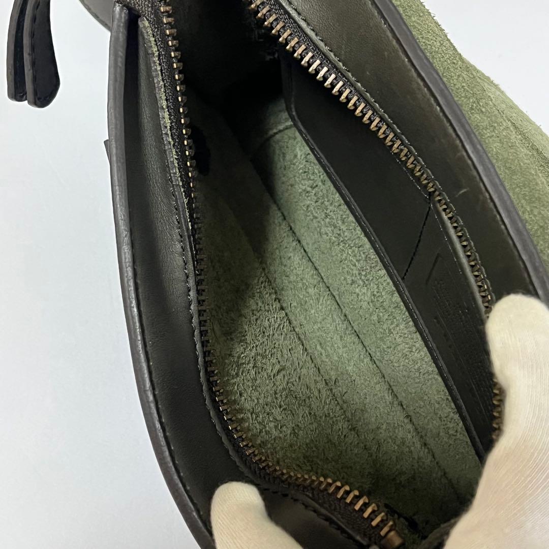 美品✨オールドコーチ　ウエストバッグ　ボディバッグ　レザー　ターンロック　カーキ