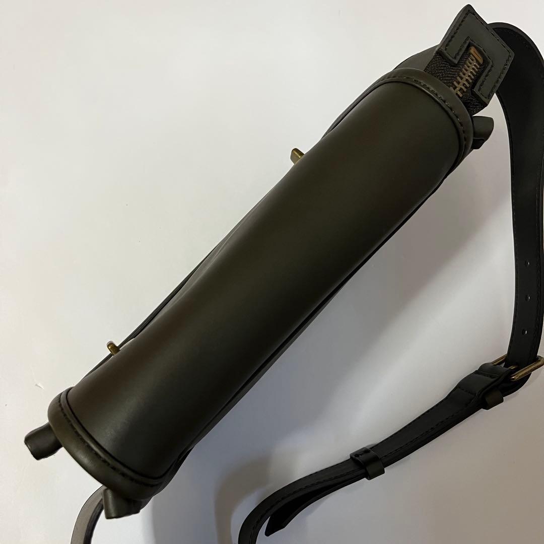 美品✨オールドコーチ　ウエストバッグ　ボディバッグ　レザー　ターンロック　カーキ