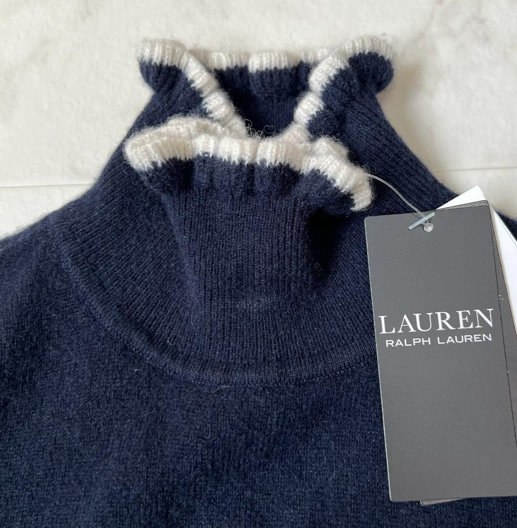 ✨未使用✨ローレン ラルフ ローレン カシミヤ100％ フリルハイネック ニット
