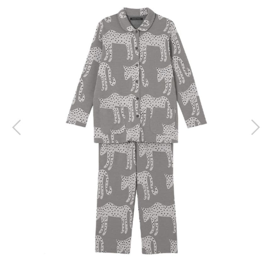 新品タグ付き ワコール パジャマ ワンピ ルームウェア ヒョウ グレー L