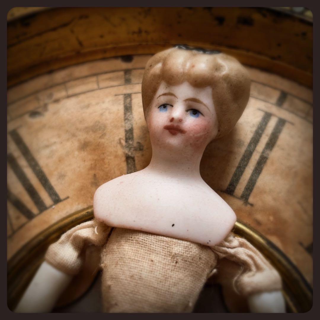 希少アンティーク　 ブラックリボンのパリアンドール ビスクドール