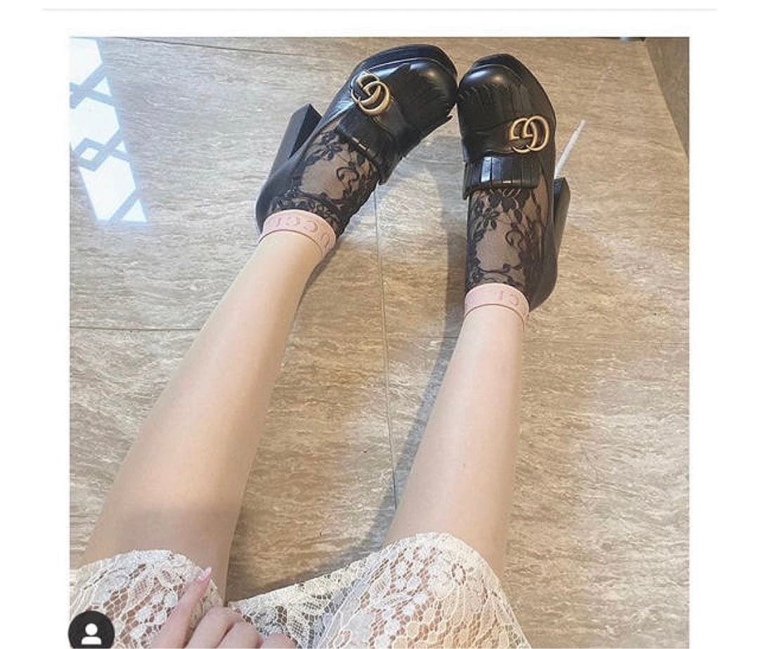 GUCCIフローラルレースアンクルソックス靴下 超美品