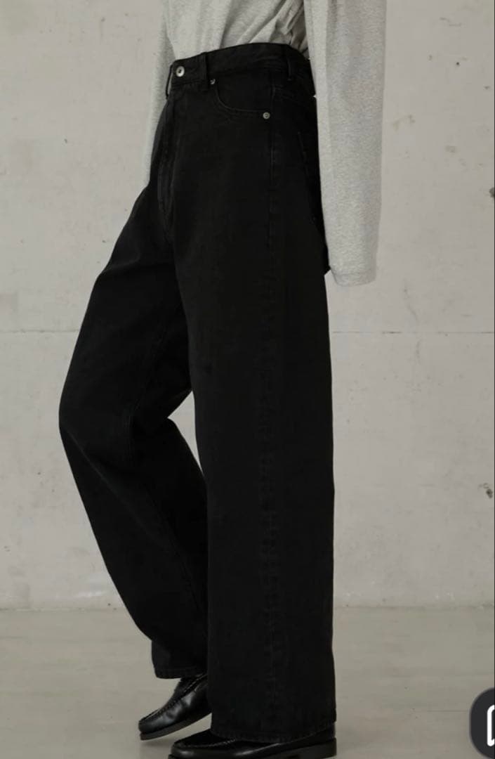 パンツ high waist straight denim pants