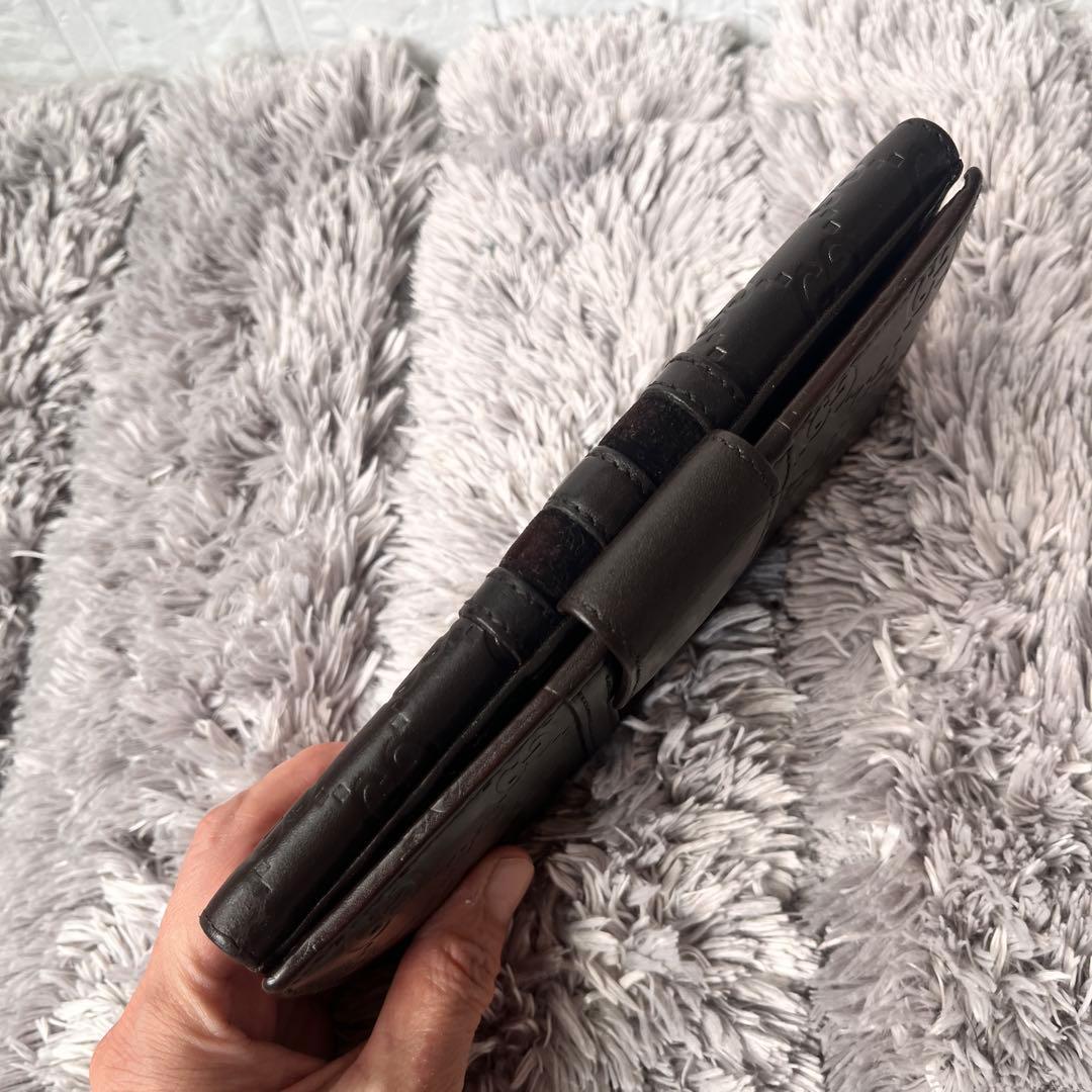 美品✨GUCCI シマ　シェリーライン　ダークブラウン　長財布　ロゴプレート