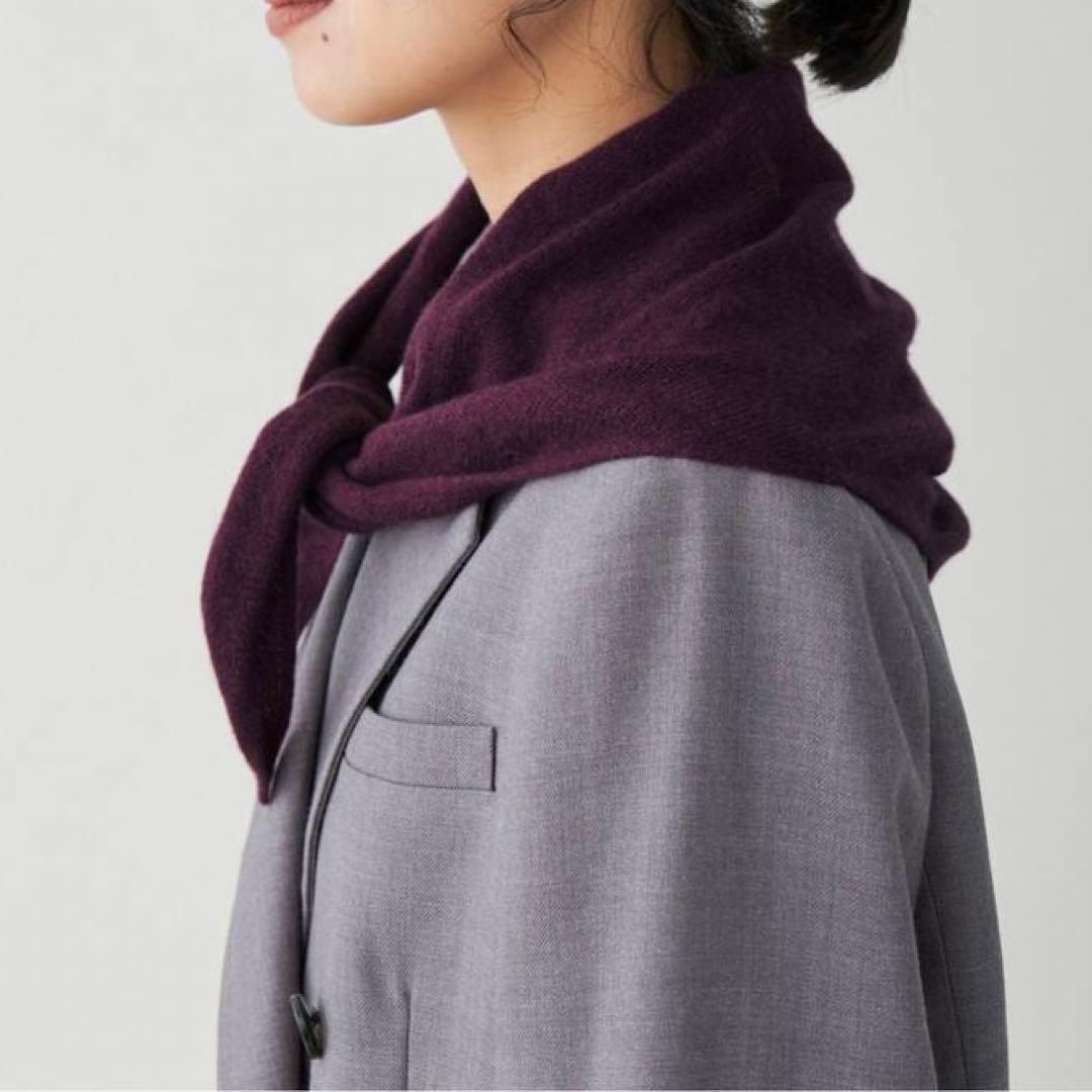 【美品】Johnstons/トライアングルマフラー/カシミア100%