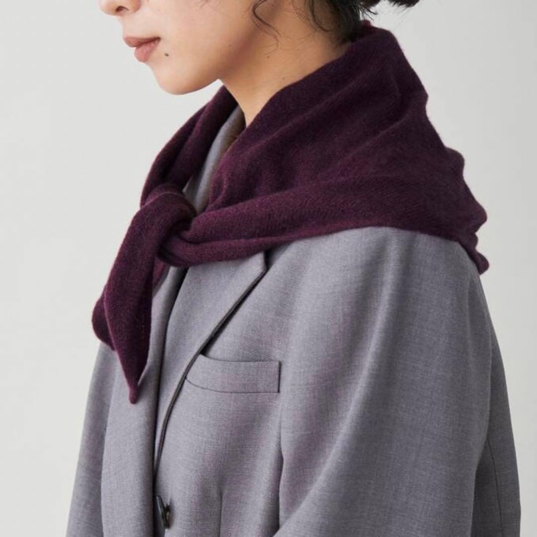 【美品】Johnstons/トライアングルマフラー/カシミア100%