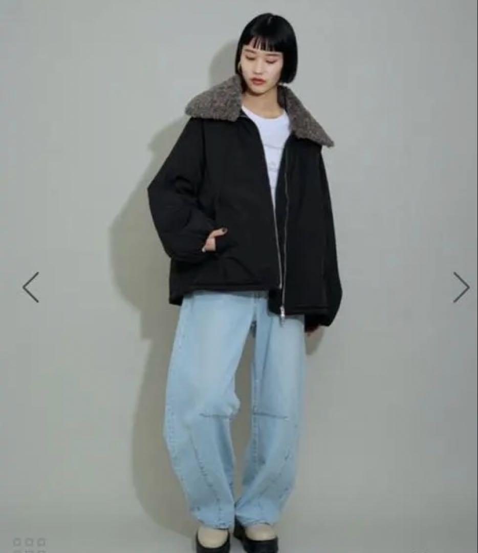 アダムエロペ　WEB限定　サステナブル　マルチWAYミドル丈ボアコンビブルゾン