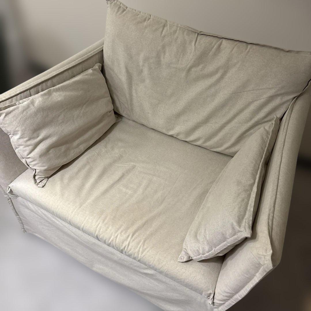 廃盤ホワイトカバー付 バックセーレン 1.5人掛 ナチュラル