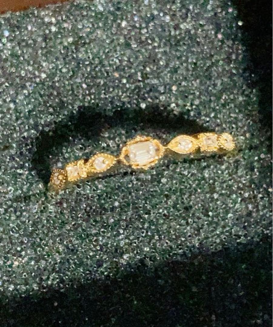 K18 ageteアガット 13号 0.08ct ダイヤモンド ゴールド リング