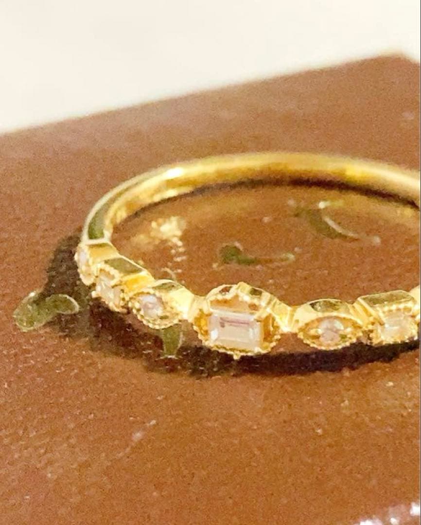 K18 ageteアガット 13号 0.08ct ダイヤモンド ゴールド リング