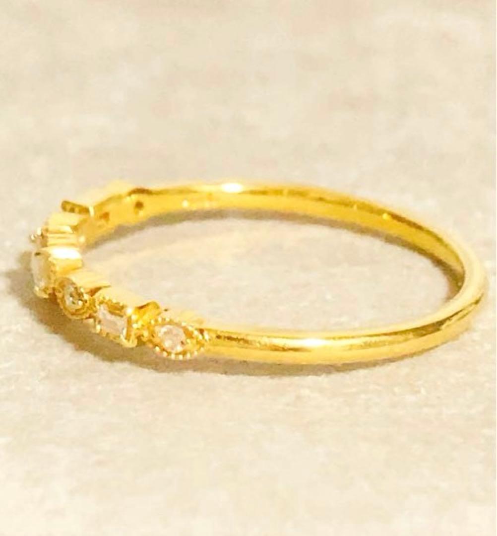 K18 ageteアガット 13号 0.08ct ダイヤモンド ゴールド リング