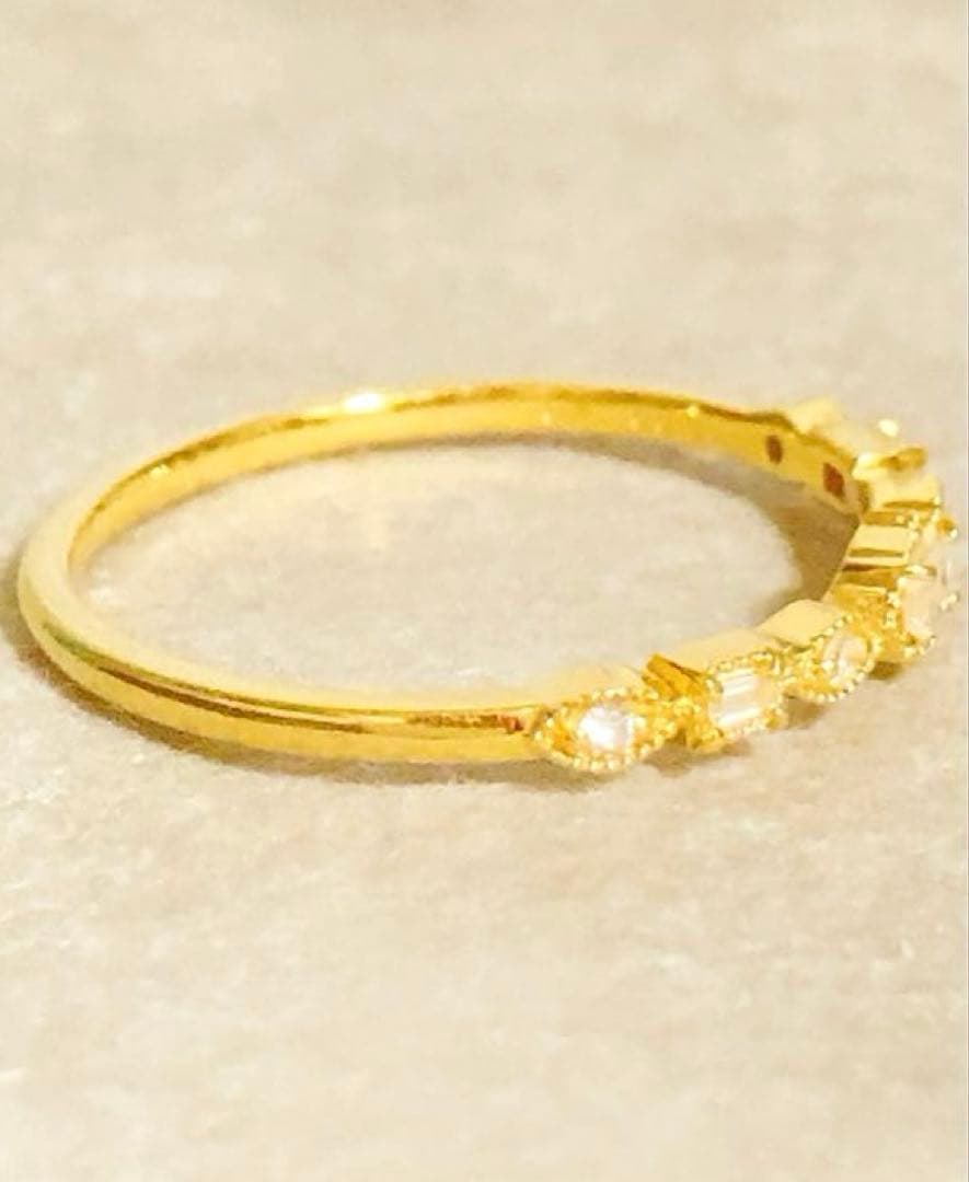 K18 ageteアガット 13号 0.08ct ダイヤモンド ゴールド リング