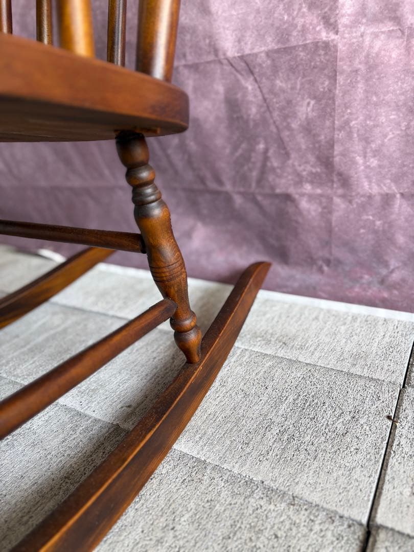 美品 木製 ロッキングチェア 無垢材