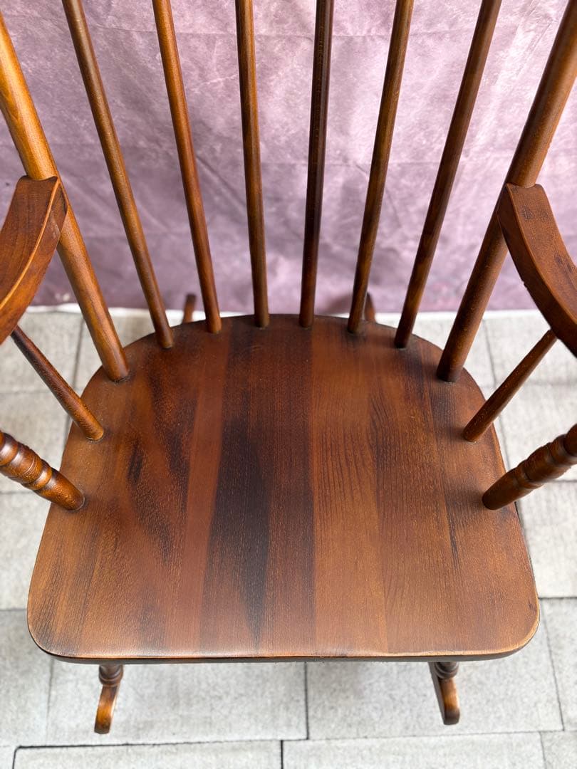 美品 木製 ロッキングチェア 無垢材