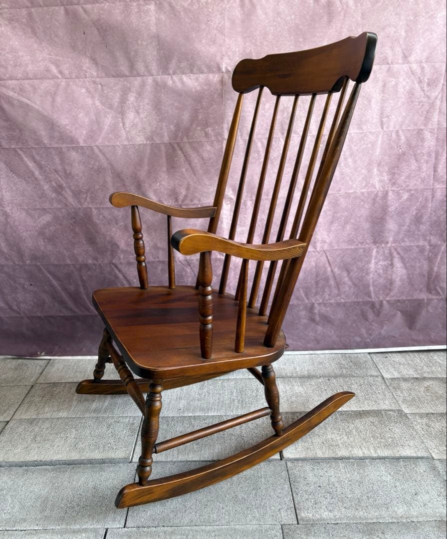 美品 木製 ロッキングチェア 無垢材