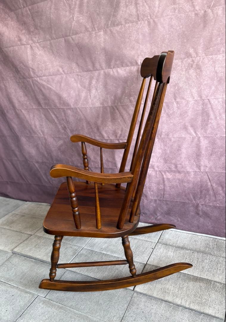 美品 木製 ロッキングチェア 無垢材