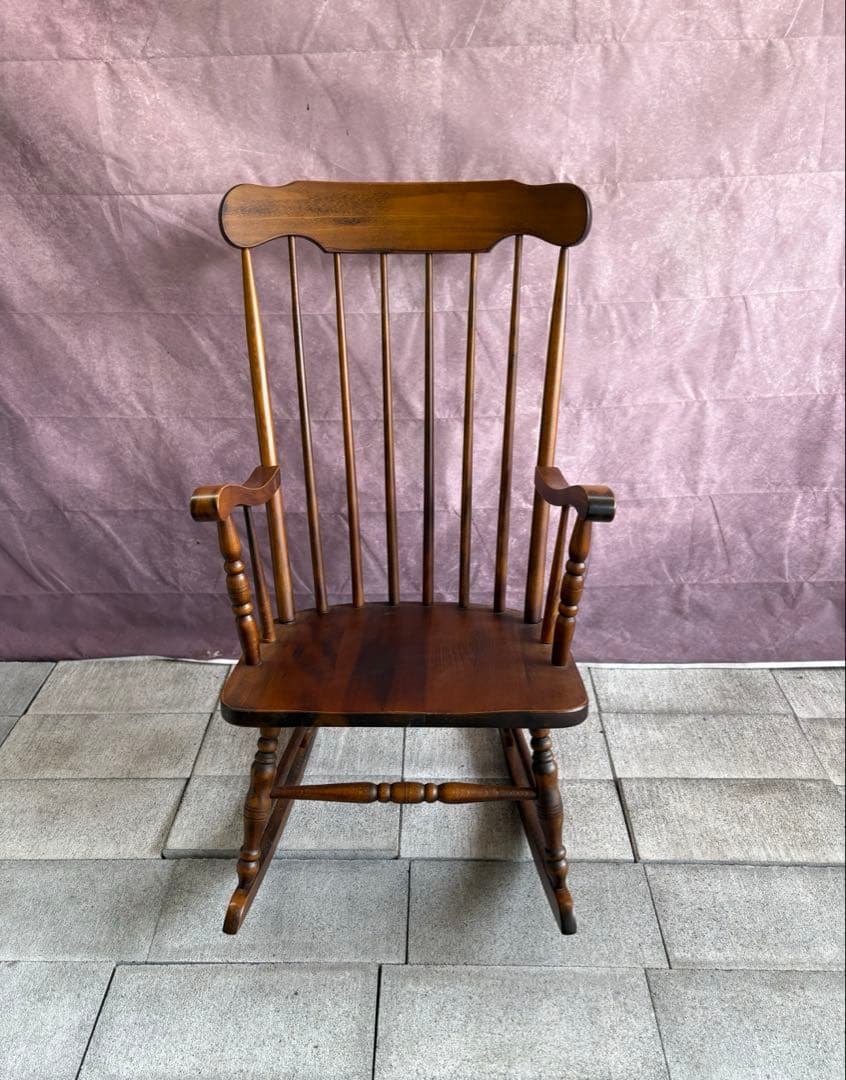 美品 木製 ロッキングチェア 無垢材