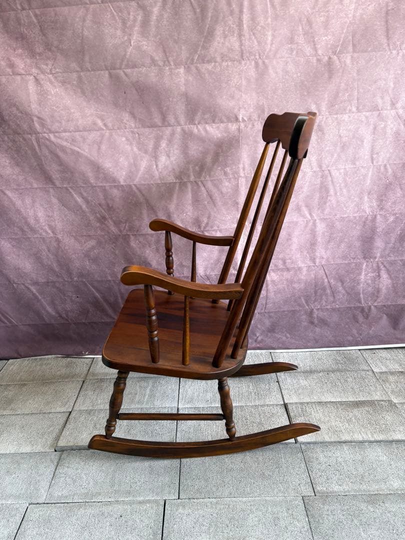 美品 木製 ロッキングチェア 無垢材