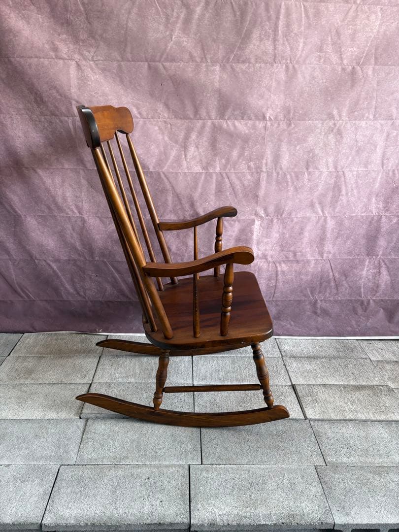 美品 木製 ロッキングチェア 無垢材