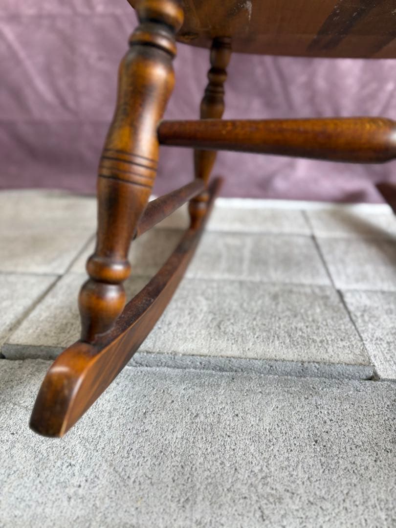 美品 木製 ロッキングチェア 無垢材
