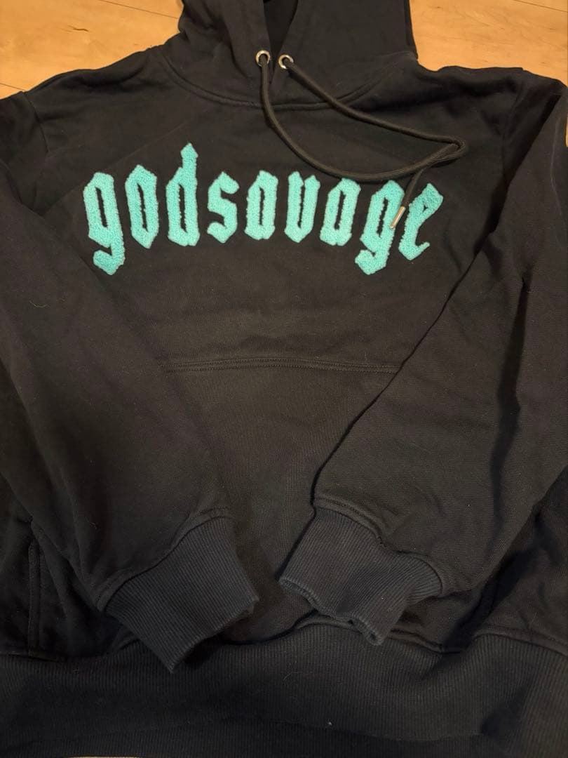 godsavage og logo hoodie mintセットアップ