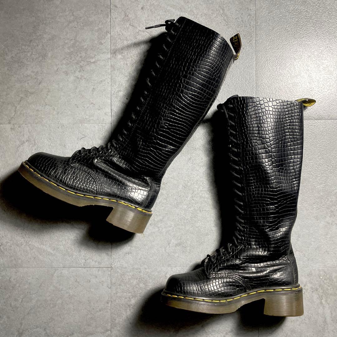 超希少✨️ Dr.Martens 20ホール イングランド製 クロコ型押し 黒