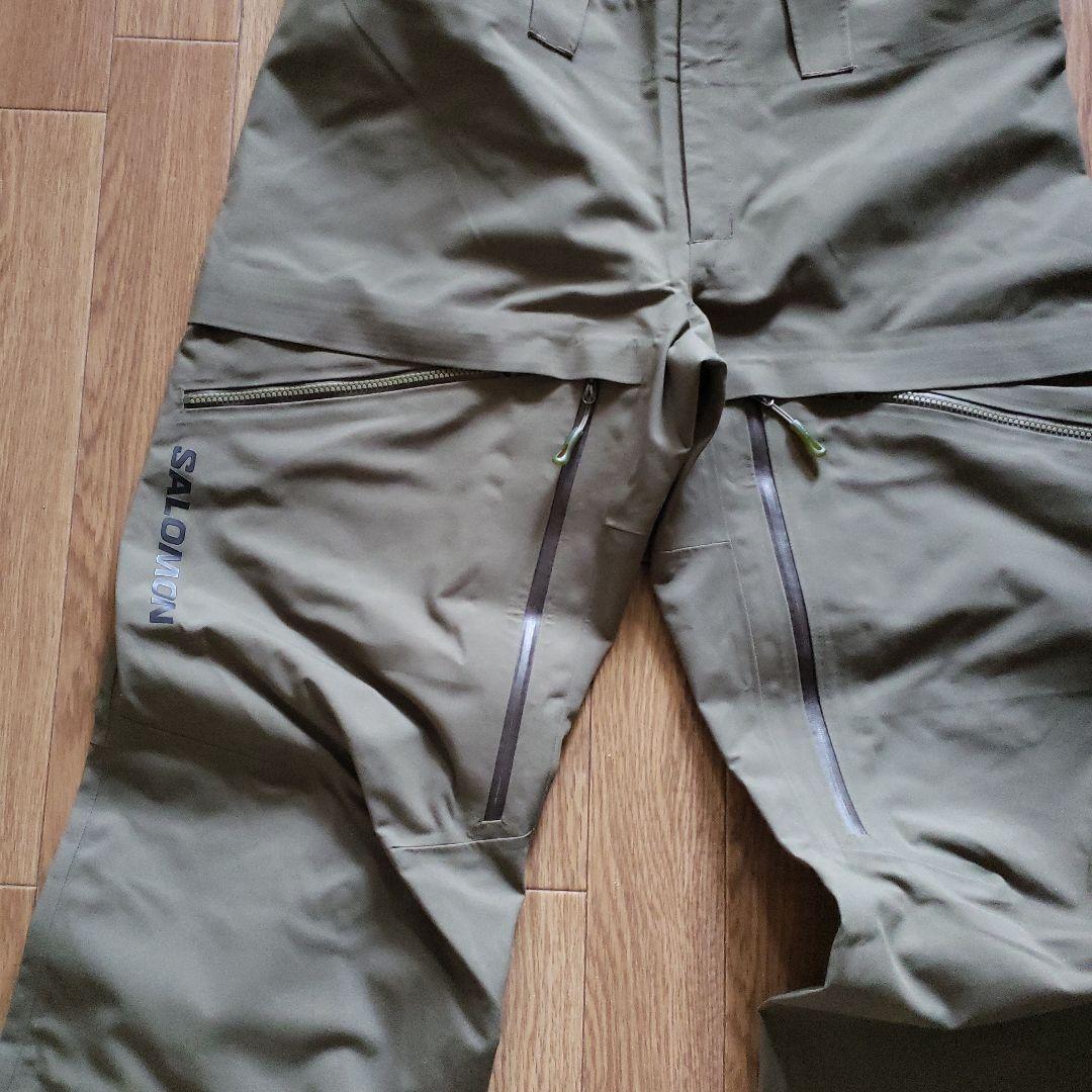 【超美品】Salomon ビブパンツ カーキ Ｓ