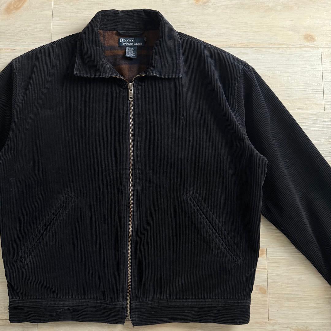 ド*。様 90s Ralph Lauren スイングトップ 黒 コーデュロイ ヴ