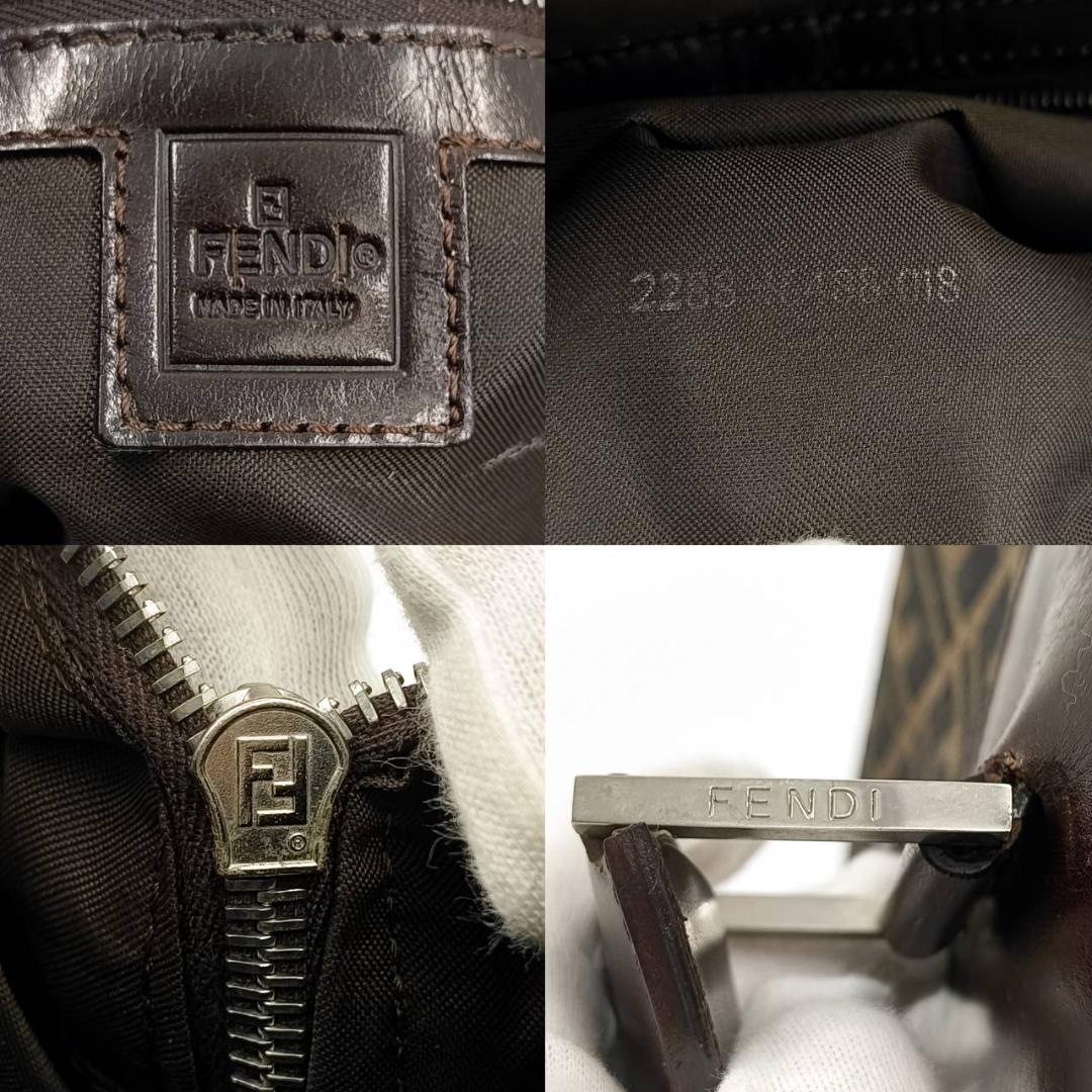 ✨希少✨フェンディ ズッカ 大容量 ボストンバッグ キャンバス レザー ブラウン
