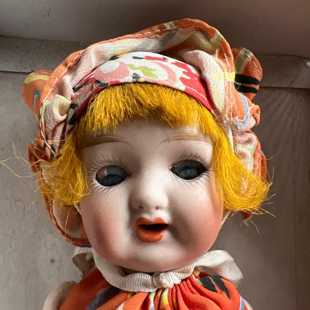 アンティーク　ビスクドール　スリーピングアイ　デッドストック当時物