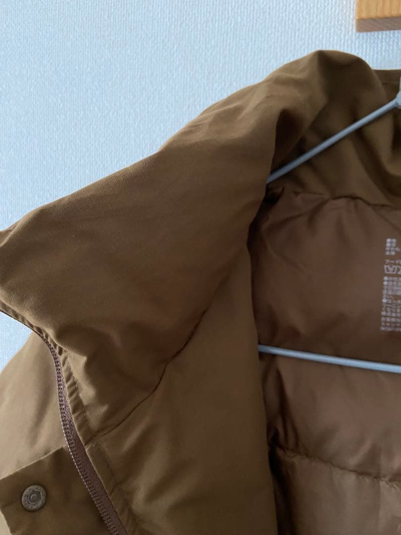 無印良品　撥水フード付きダウンコート M ダークベージュ