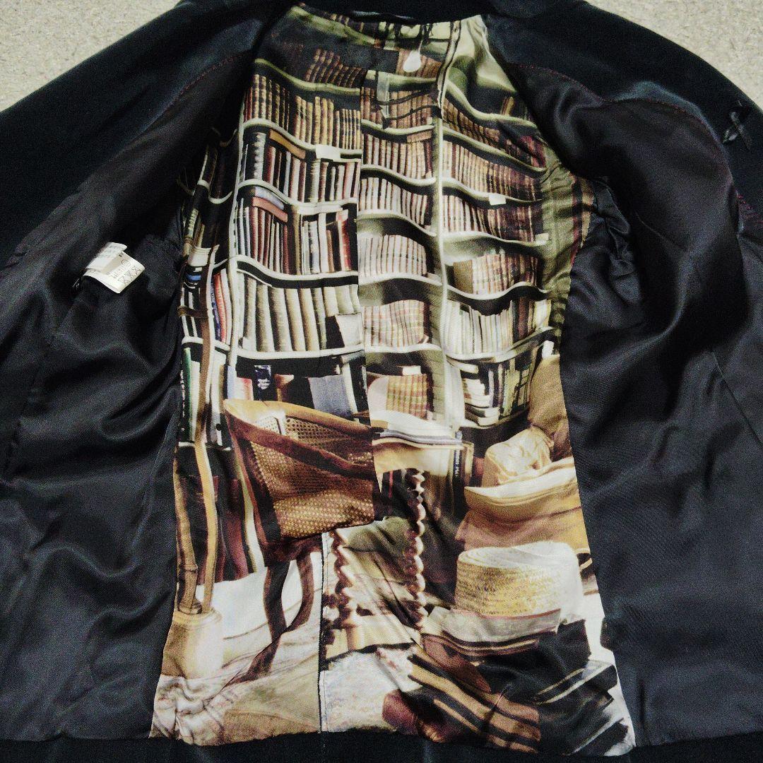 Paul Smith BLACK　ポールスミス　ベロアセットアップスーツ　本棚柄