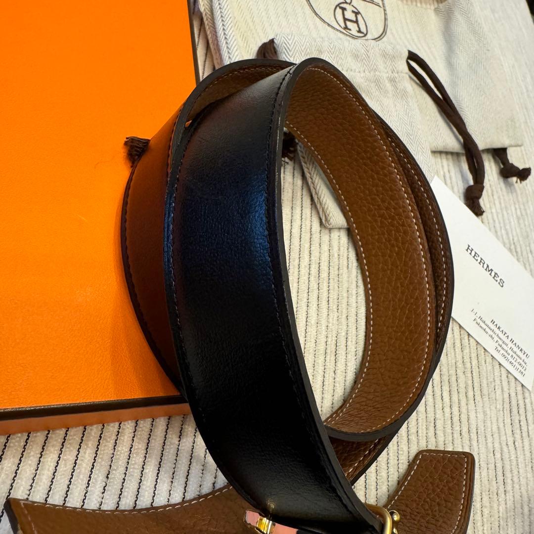 HERMES ベルト 70cm32mm コンスタンス　リバーシブル　H型バックル
