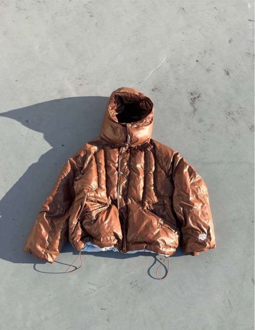 HTH two way puffy down jacket カーキ