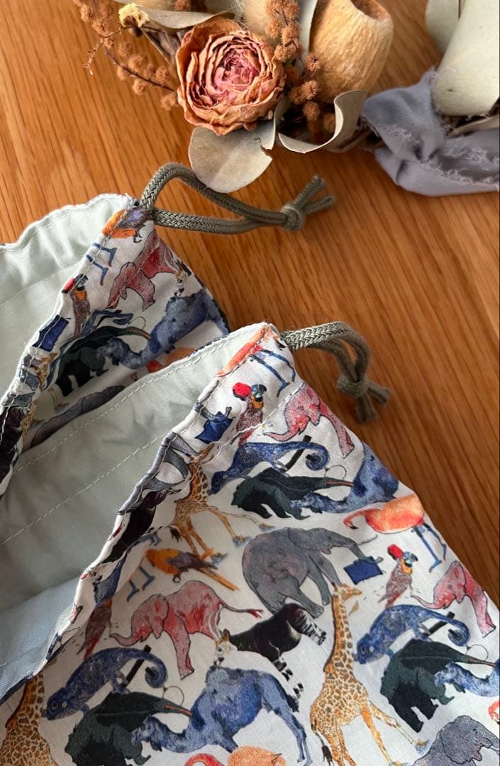 ★cocoro★＊リバティ生地使用＊巾着セット