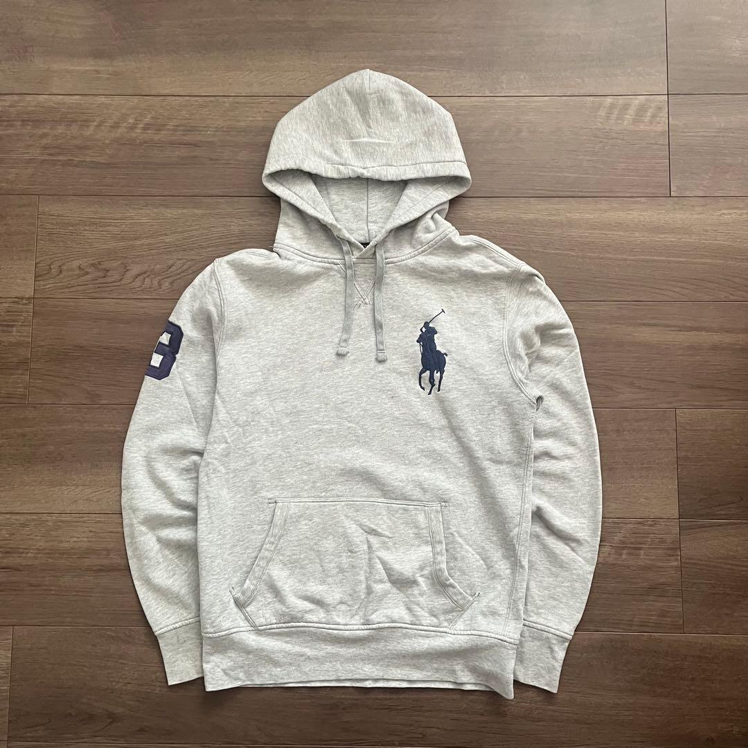 Polo Ralph Lauren パーカー ビックポニー グレー S 短丈