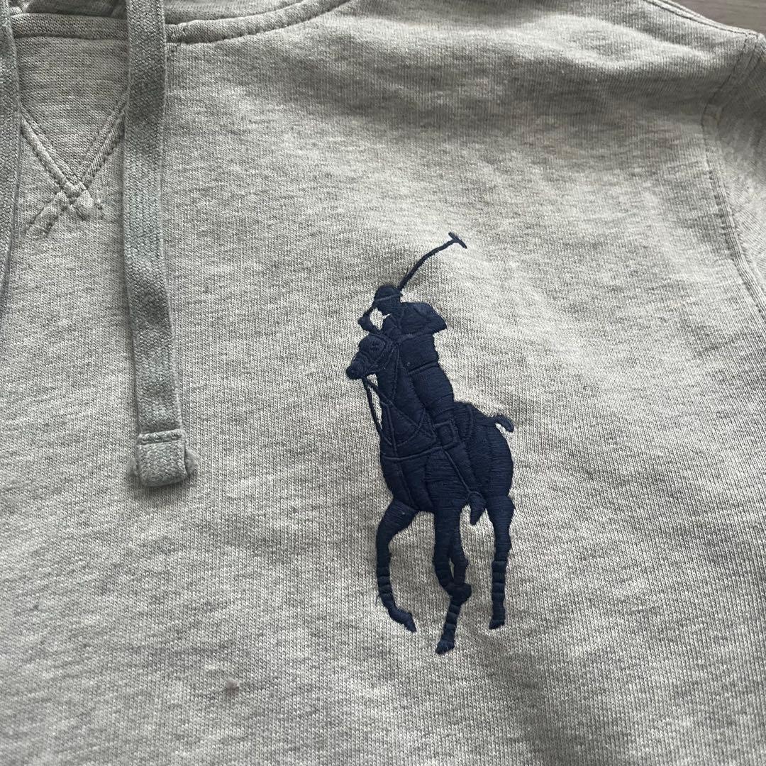 Polo Ralph Lauren パーカー ビックポニー グレー S 短丈