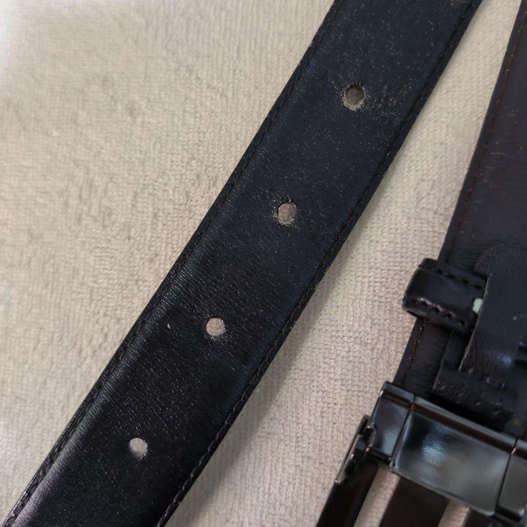 BURBERRY クロームブラックバックル カーフレザーベルト別ブランド