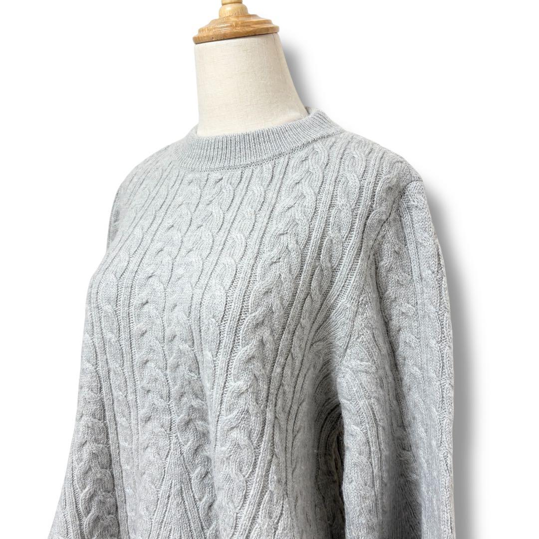 ADORE アドーア ケーブル編み フリル ニット セーター 38 グレー