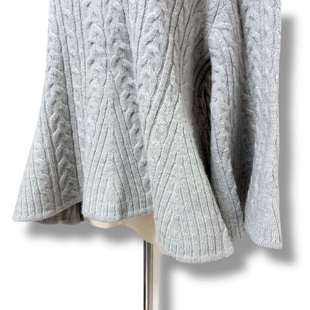 ADORE アドーア ケーブル編み フリル ニット セーター 38 グレー
